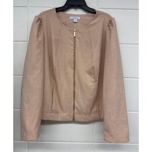 Liz Claiborne Pale Peach Women's Zip Blazer Jacket Size 20W